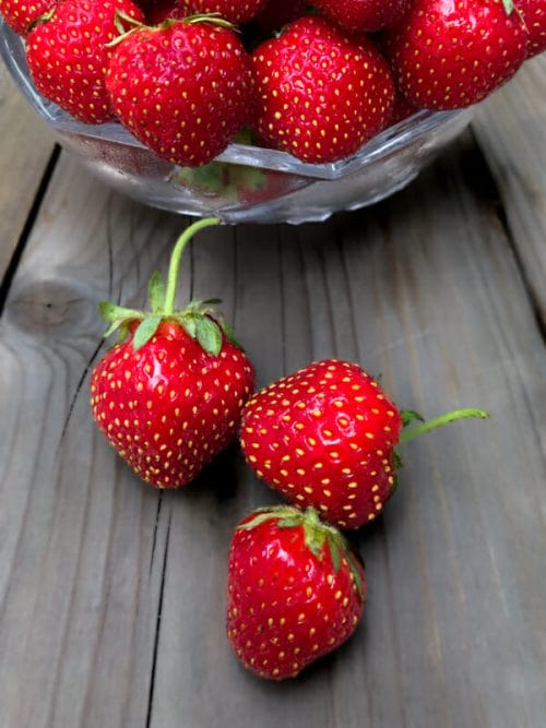 beauty shot of strawberries