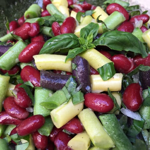 Green Bean and Basil Salad from the Garden