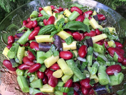 basil and bean salad