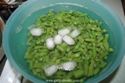 cool beans in ice bath - watermarked