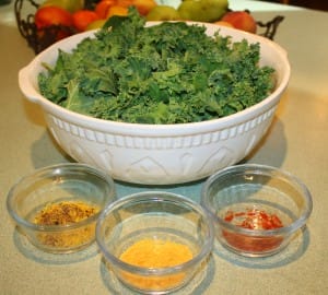 three flavors for kale chips