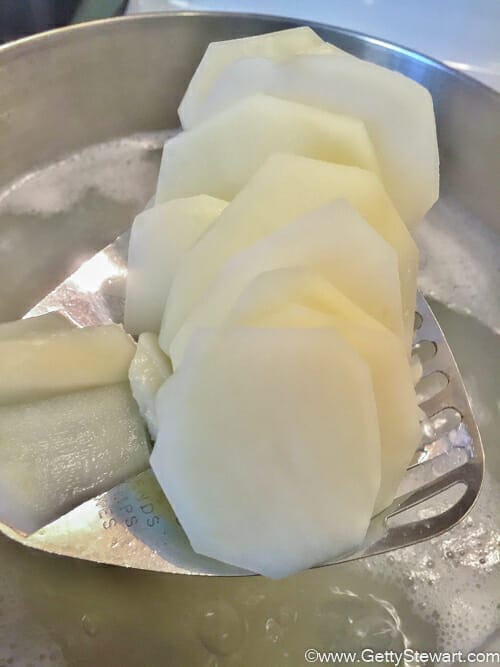 blanch potatoes