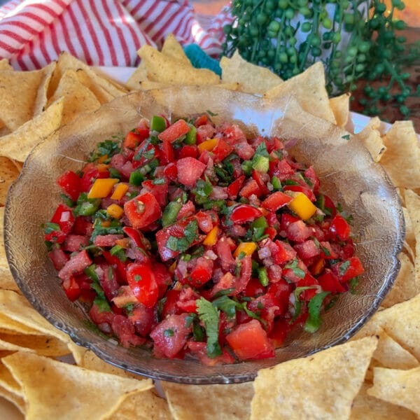 fresh homemade salsa in a bowl