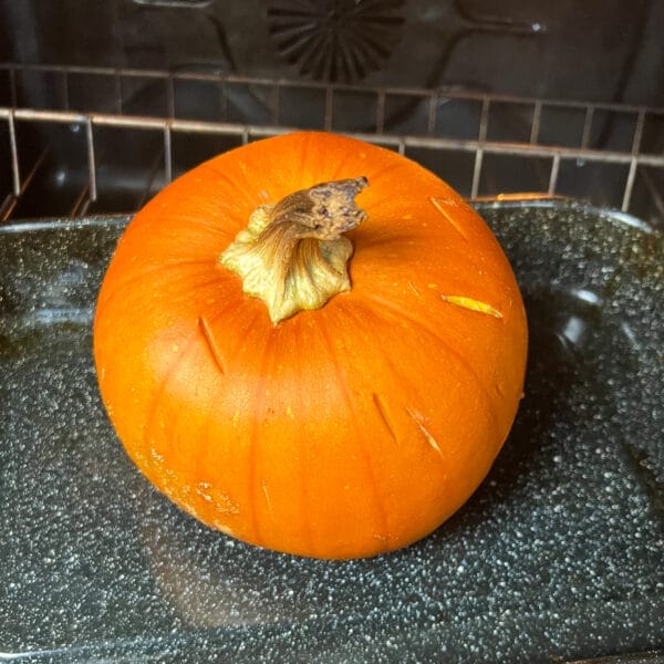 roast whole pumpkin - pierced