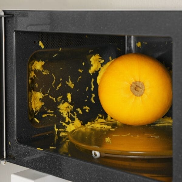 spaghetti squash in the microwave - exploded