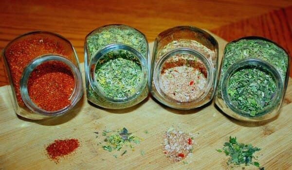seasoning blends in jars