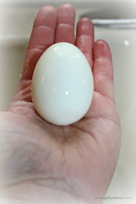 Smooth peeled egg
