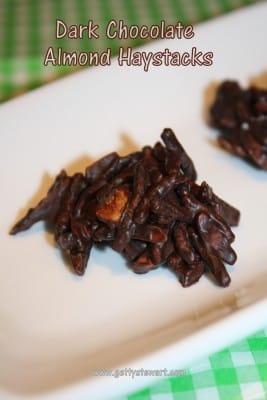 dark chocolate almond haystack