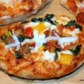 spinach and bacon football pizza