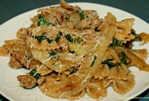 Sausage, Fennel and Spinach Pasta