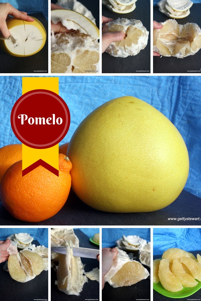 honey pomelo featured with thumbnails of getting the segments
