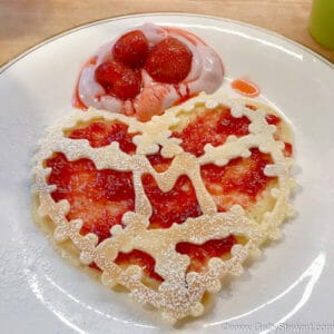 Lacy Heart-Shaped Jam-Filled Crepes