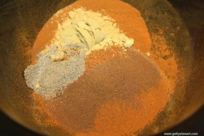 mixing spices