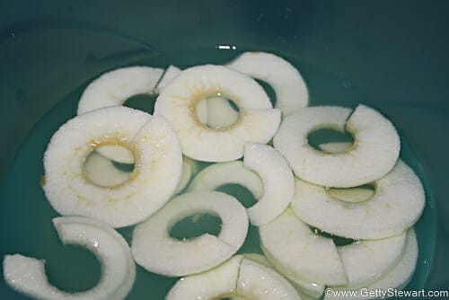 soaking apple rings