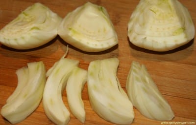 wedges and slices of fennel