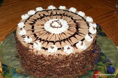 Chocolate Layer Cake with Mocha Whipped Cream Icing