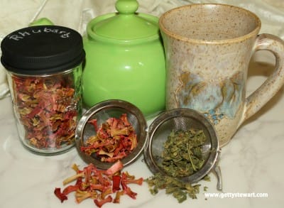 rhubarb and lime balm tea