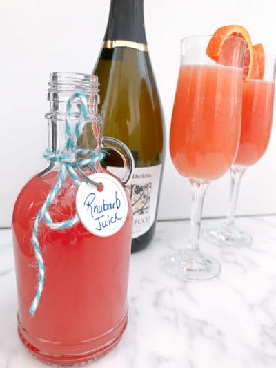 rhubarb concentrate and mimosas