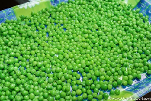 freeze peas on trays