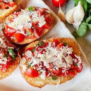 How to Make Bruschetta with Tomatoes, Basil and Parmesan