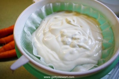 draining yogurt for tzatziki