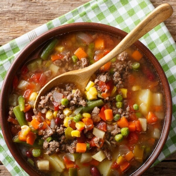 hamburger soup with frozen veggies and beans