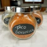 jar of taco seasoning on counter