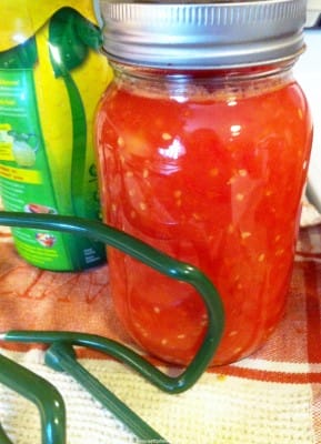 canning tomatoes with acid
