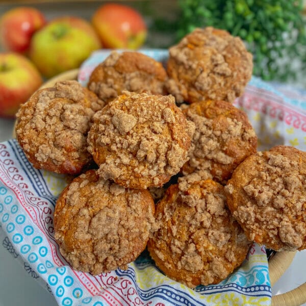 carrot and applesauce muffins in basket
