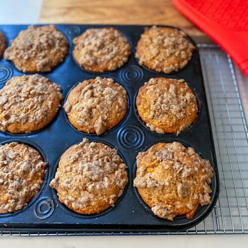 carrot and applesauce muffins in pan