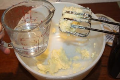 mixing butter and water