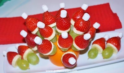 grinch kabobs on tray