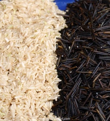 brown and wild rice