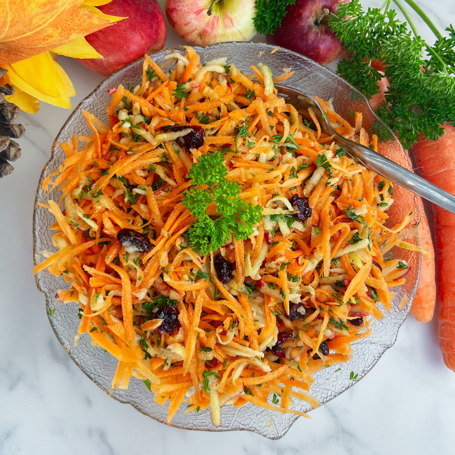 carrot apple salad in bowl