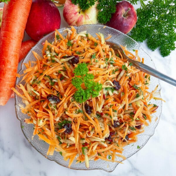 carrot apple salad in bowl