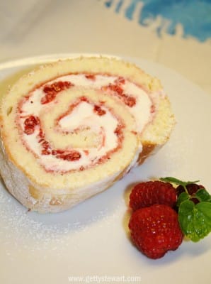 sliced raspberry roll
