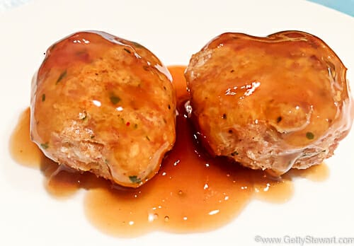 sweet and sour sauce on meatballs