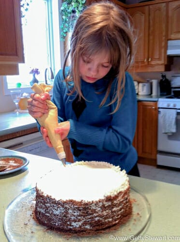 daughter piping whip cream
