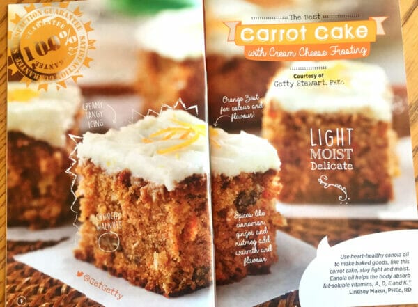 carrot cake as seen in magazine