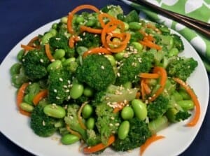 Broccoli and Edamame Salad with Sesame Ginger Dressing