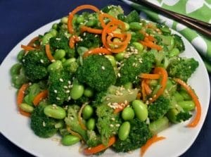 Broccoli and Edamame Salad with Sesame Ginger Dressing
