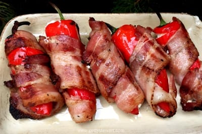 plated bacon wrapped hot peppers - watermarked