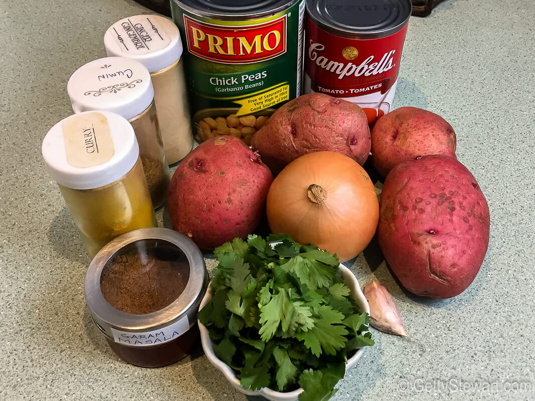 Butter Chickpea ingredients
