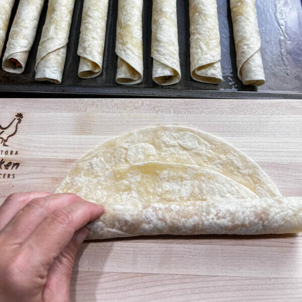 folded tortilla around filling