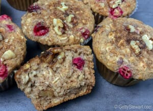 walnut cranberry oat muffin