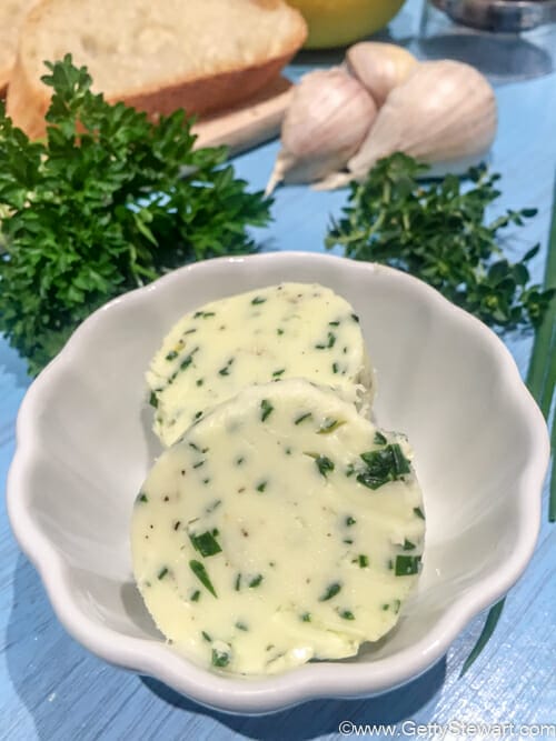 herb butter in dish