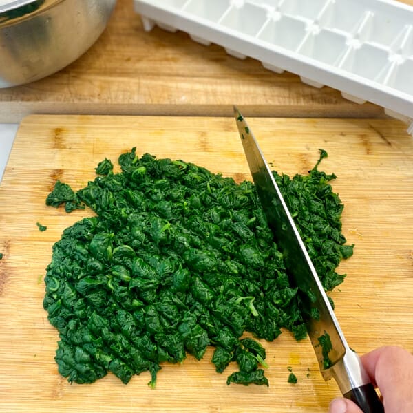 chop blanched spinach