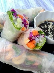 Vegetable Summer Rolls with Tasty Dips