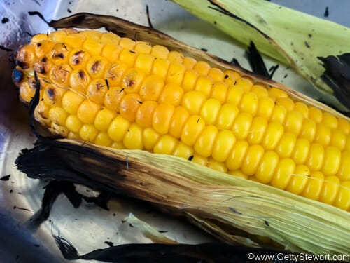 corn in soaked husk