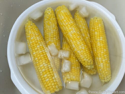 ice bath for hot corn